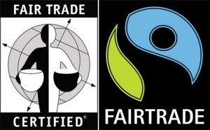 Here are some examples of Fair Trade labels. Look for these labels on your products. 